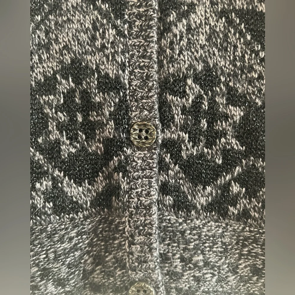 NWT $122 Catimini France Cardigan Sweater Girls Size 6 black gray - Picture 5 of 10